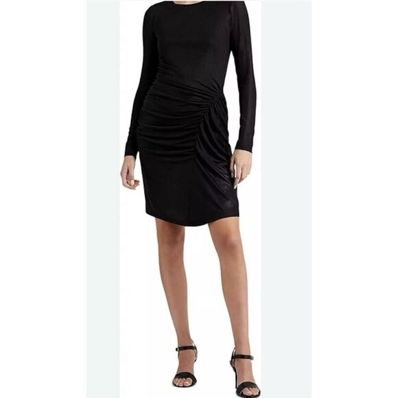 Lauren Ralph Lauren Dresses & Skirts - LAUREN Ralph Lauren Foil-Print Jersey Dress Sz 14 Black Label NWTs Long Sleeve